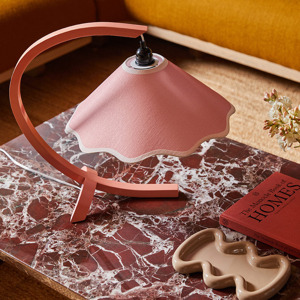 SAMPLE A - Kira Table Lamp - Coral / Cream - Coral base only