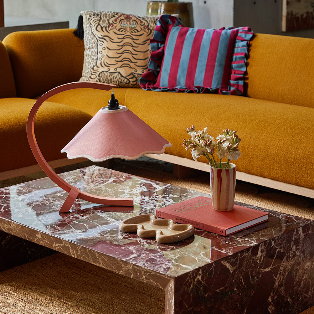 SAMPLE A - Kira Table Lamp - Coral / Cream - Coral base only