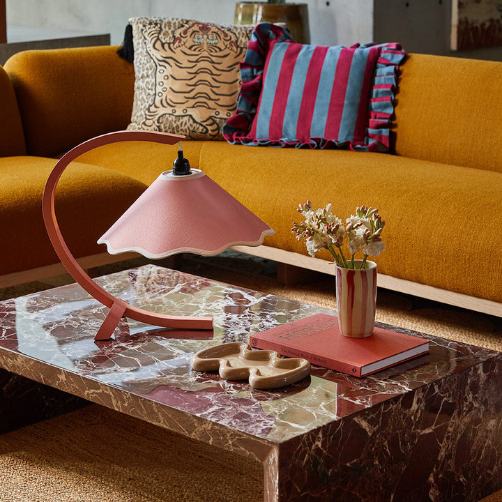 SAMPLE A - Kira Table Lamp - Coral / Cream - Coral base only