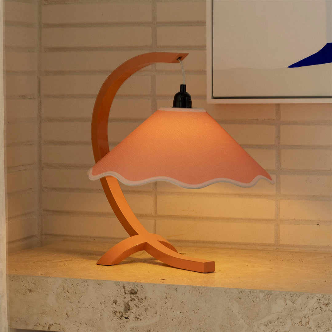 SAMPLE A - Kira Table Lamp - Coral / Cream - Coral base only