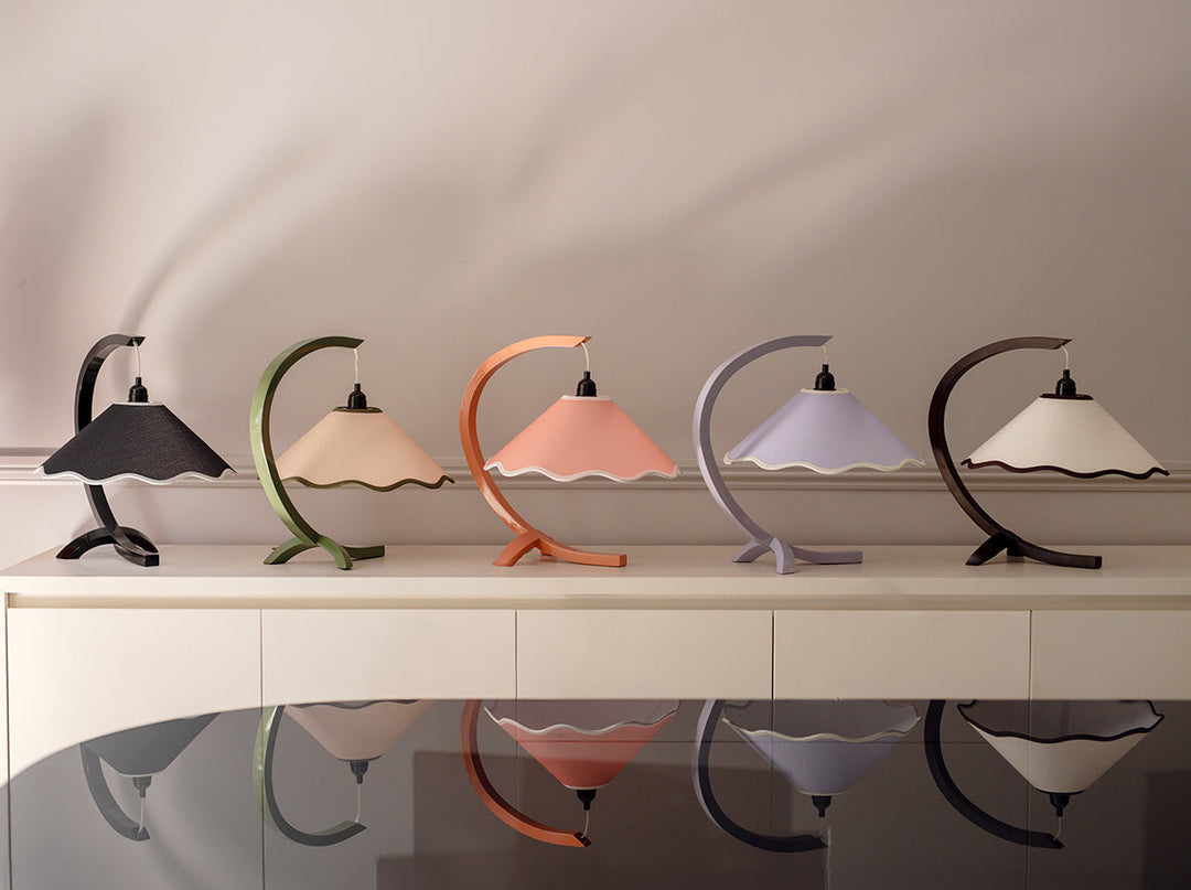 SAMPLE A - Kira Table Lamp - Coral / Cream - Coral base only