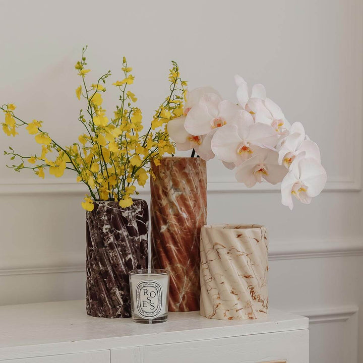 SAMPLE B - Twist Stone Vase - Sofitel Gold