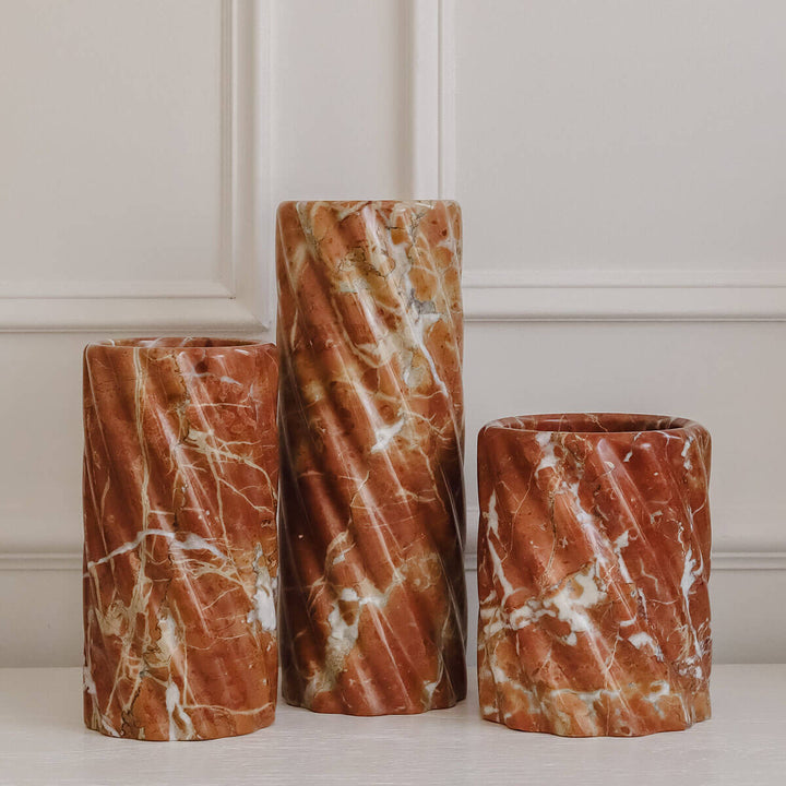 Twist Stone Vase - Rojo Alicante