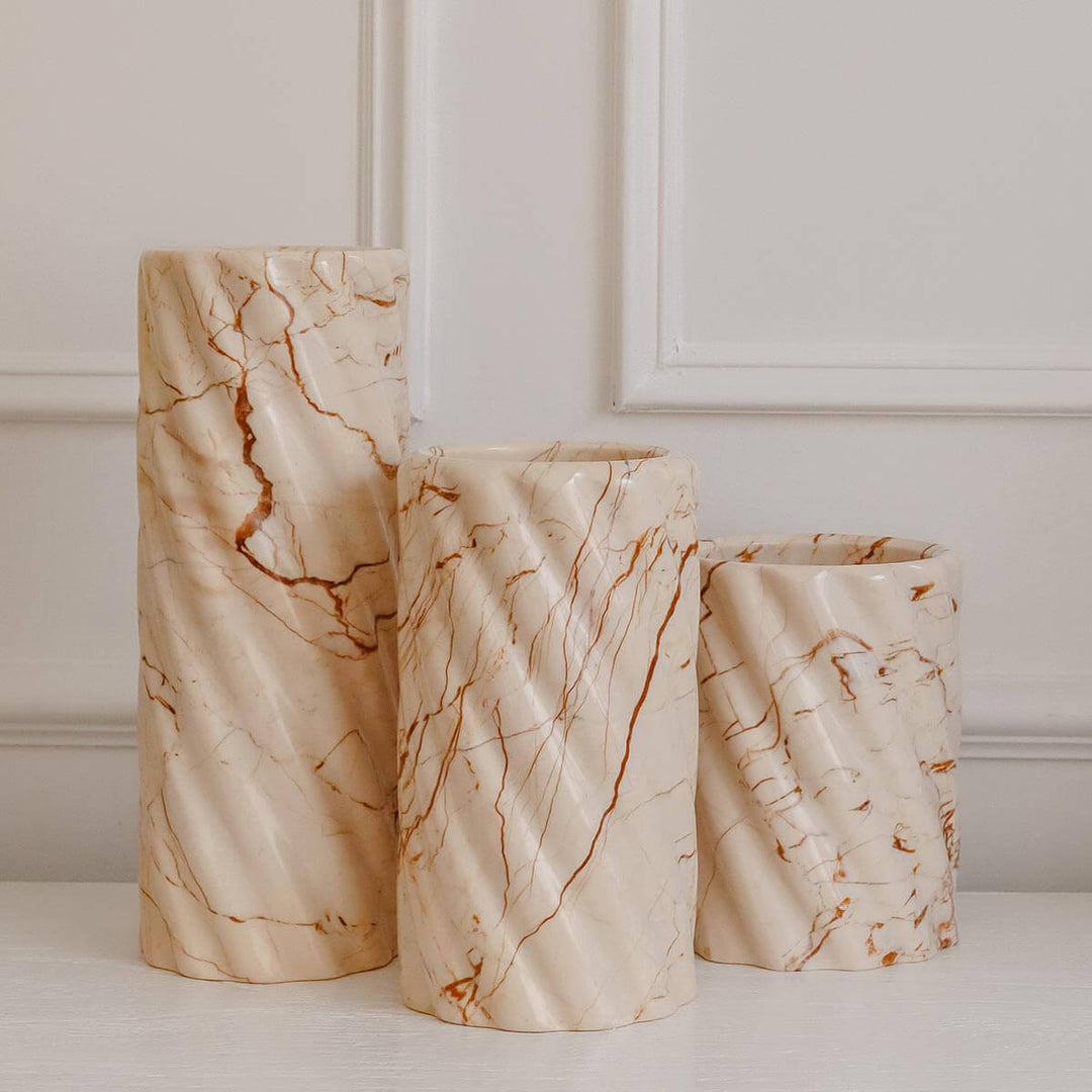 SAMPLE B - Twist Stone Vase - Sofitel Gold