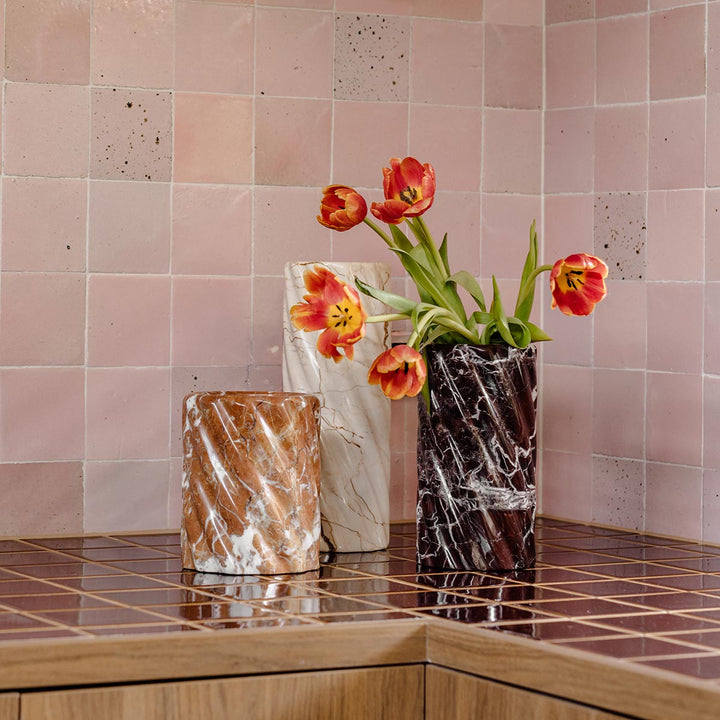 Twist Stone Vase - Rojo Alicante