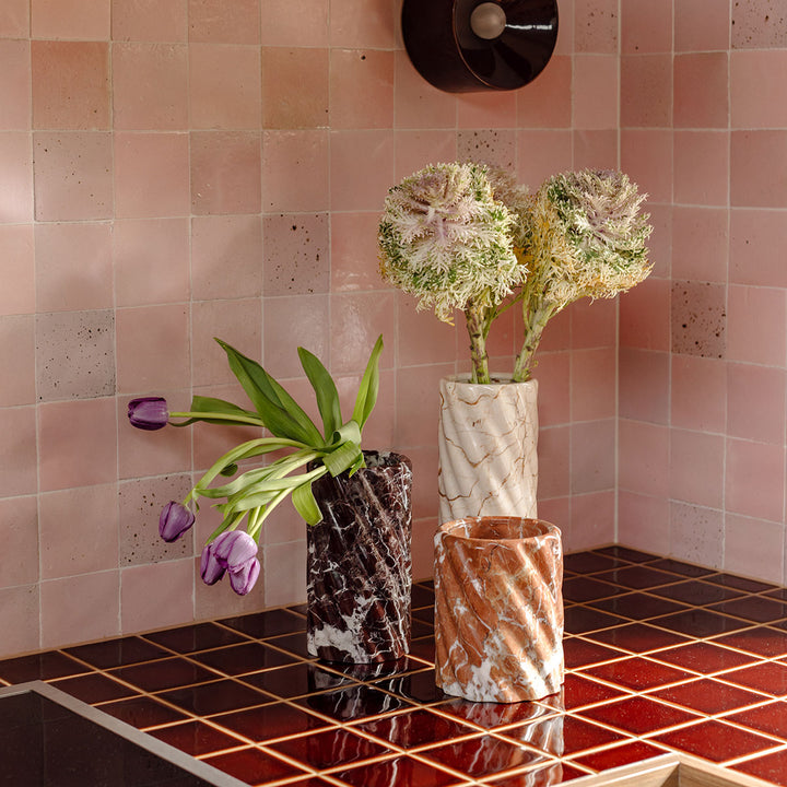 SAMPLE B - Twist Stone Vase - Sofitel Gold