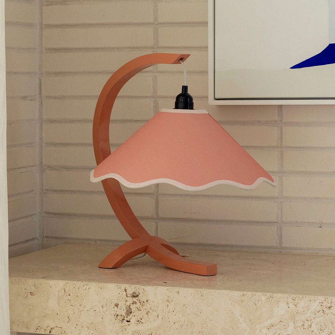 SAMPLE A - Kira Table Lamp - Coral / Cream - Coral base only