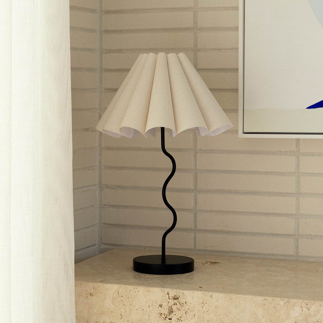 SAMPLE A - Cora Table Lamp - Black / Natural