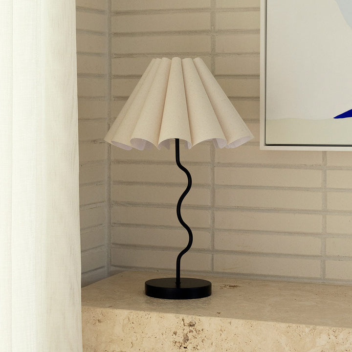 SAMPLE A - Cora Table Lamp - Black / Natural