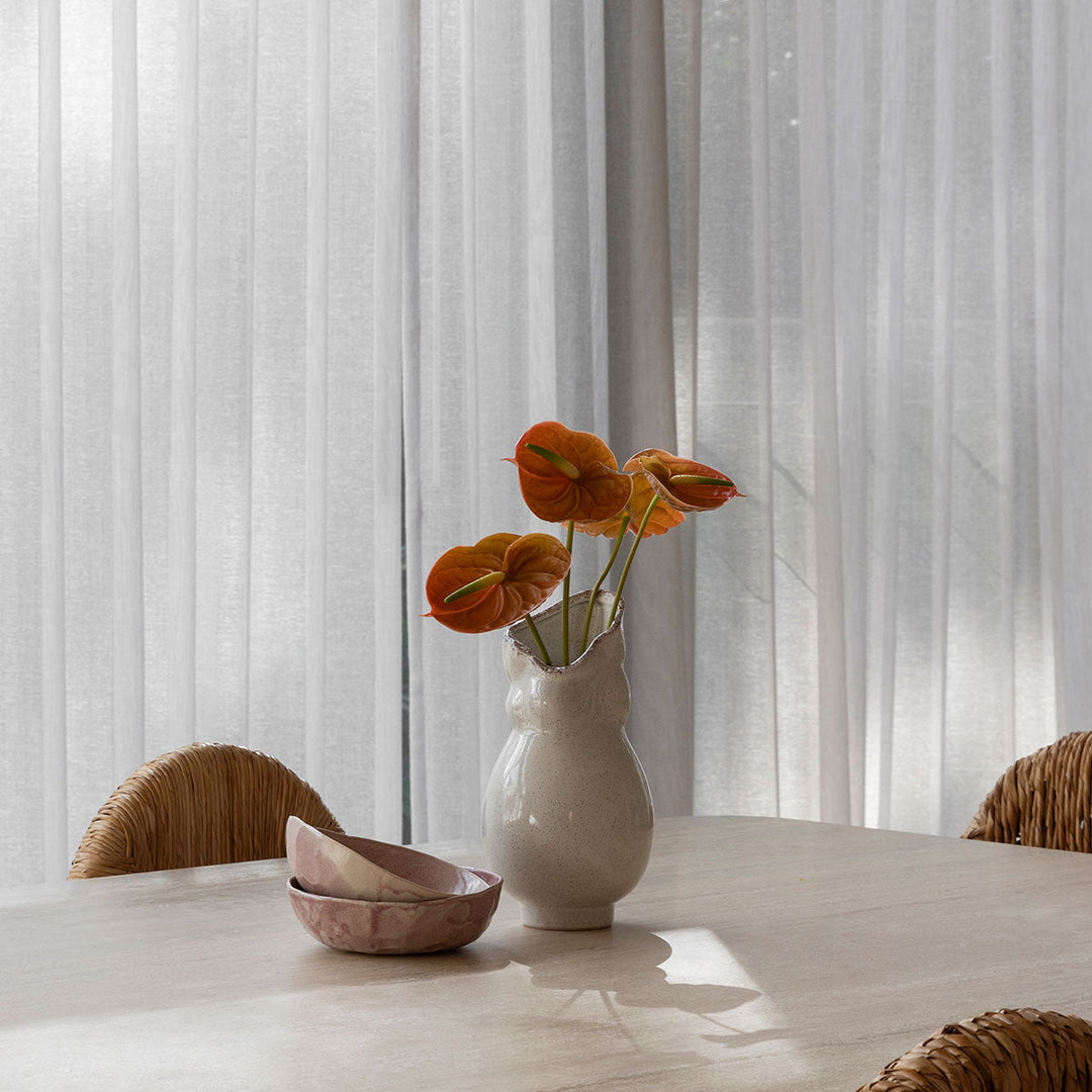 Nova Ceramic Vase – modern sculptural ceramic vase in oyster glaze by Paola And Joy