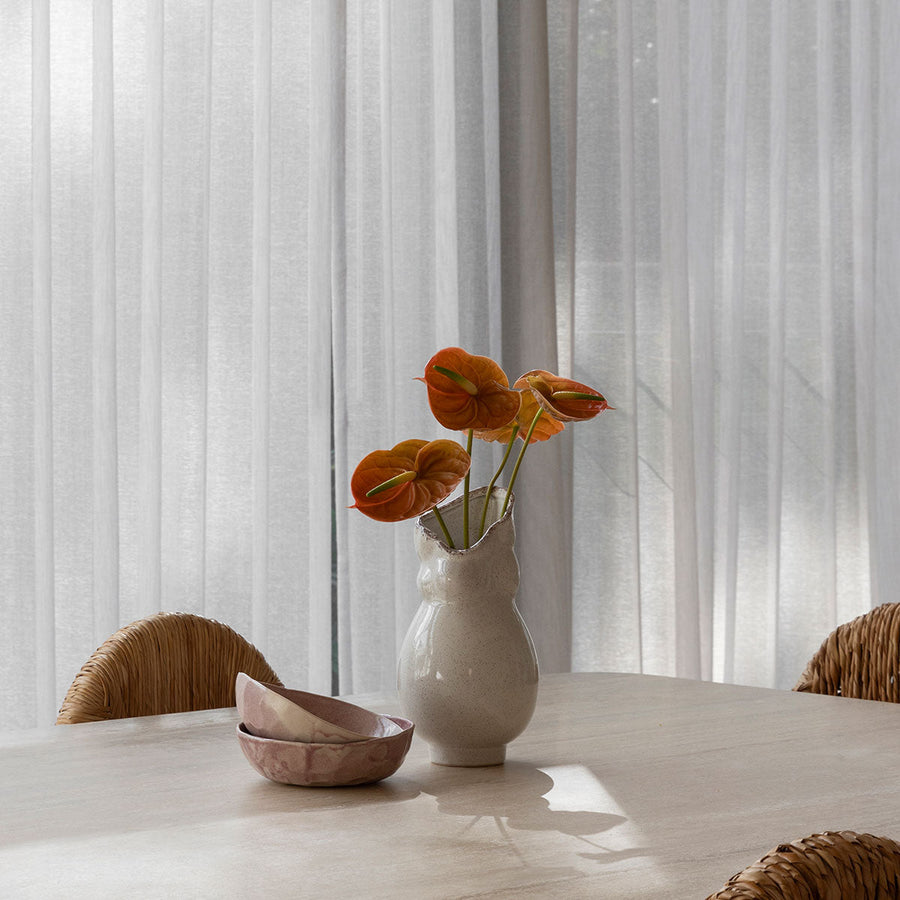 Nova Ceramic Vase – modern sculptural ceramic vase in oyster glaze by Paola And Joy