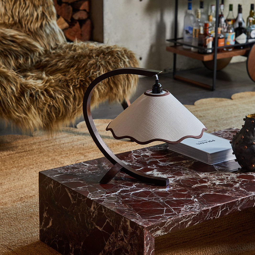 SAMPLE A - Kira Table Lamp - Walnut / Cream