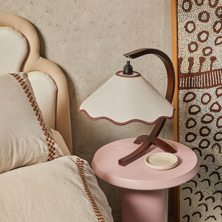 SAMPLE A - Kira Table Lamp - Walnut / Cream