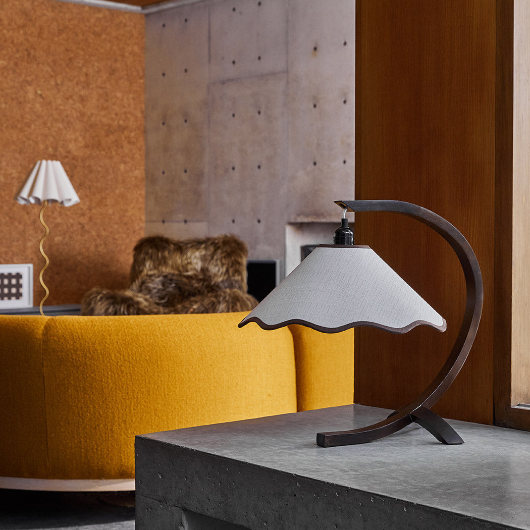 SAMPLE A - Kira Table Lamp - Walnut / Cream