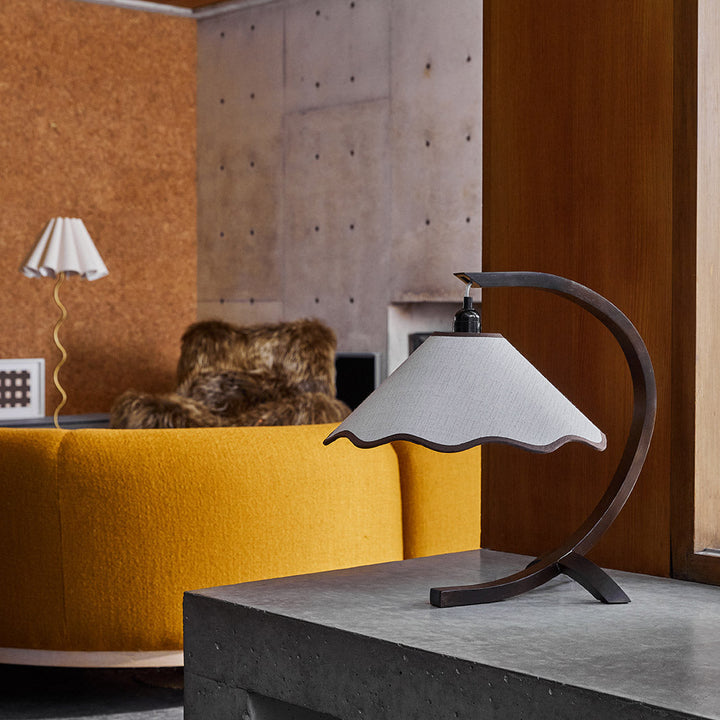 SAMPLE A - Kira Table Lamp - Walnut / Cream