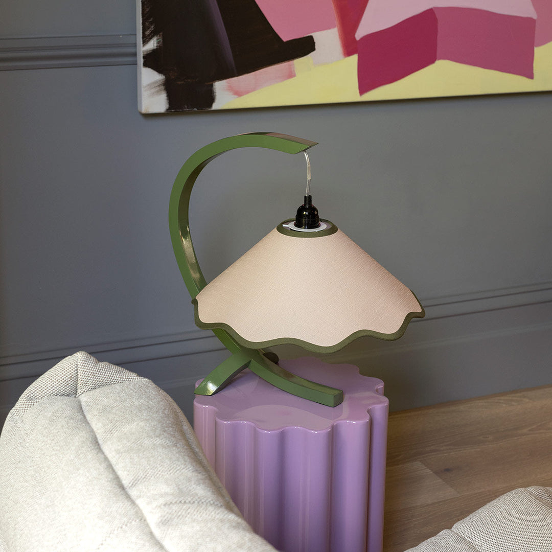 SAMPLE A - Kira Table Lamp - Sage / Pearl - Sage Base only