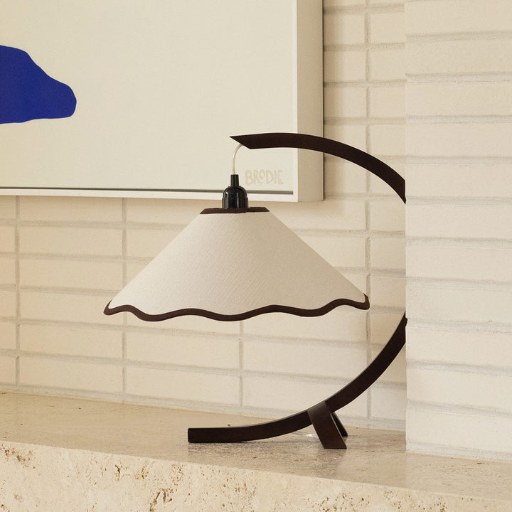 SAMPLE A - Kira Table Lamp - Walnut / Cream