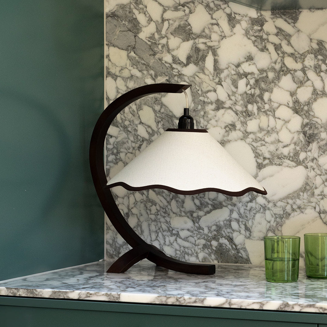 SAMPLE A - Kira Table Lamp - Walnut / Cream
