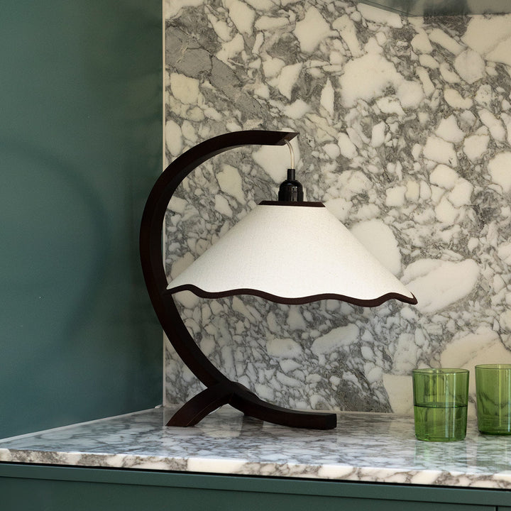 SAMPLE A - Kira Table Lamp - Walnut / Cream