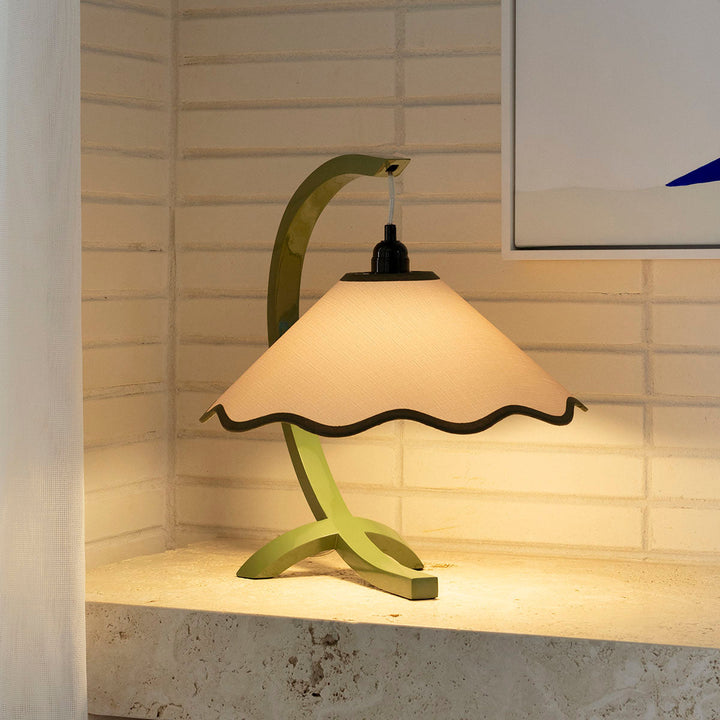 SAMPLE A - Kira Table Lamp - Sage / Pearl - Sage Base only