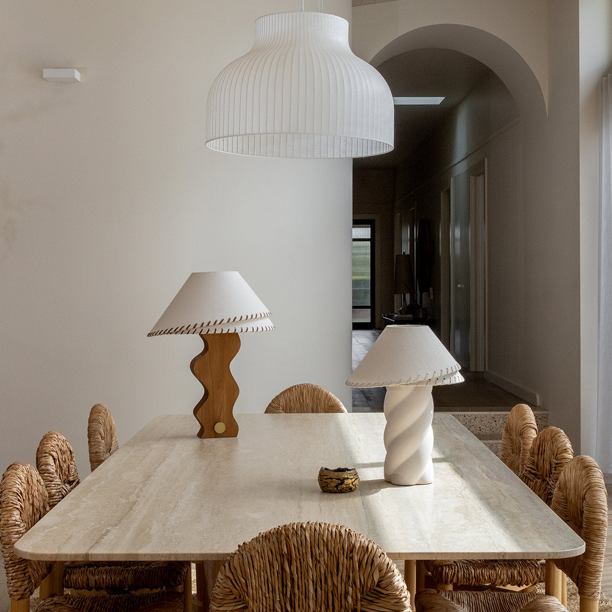 Zandro Table Lamp styled alongside the Amalie Table Lamp by Paola And Joy