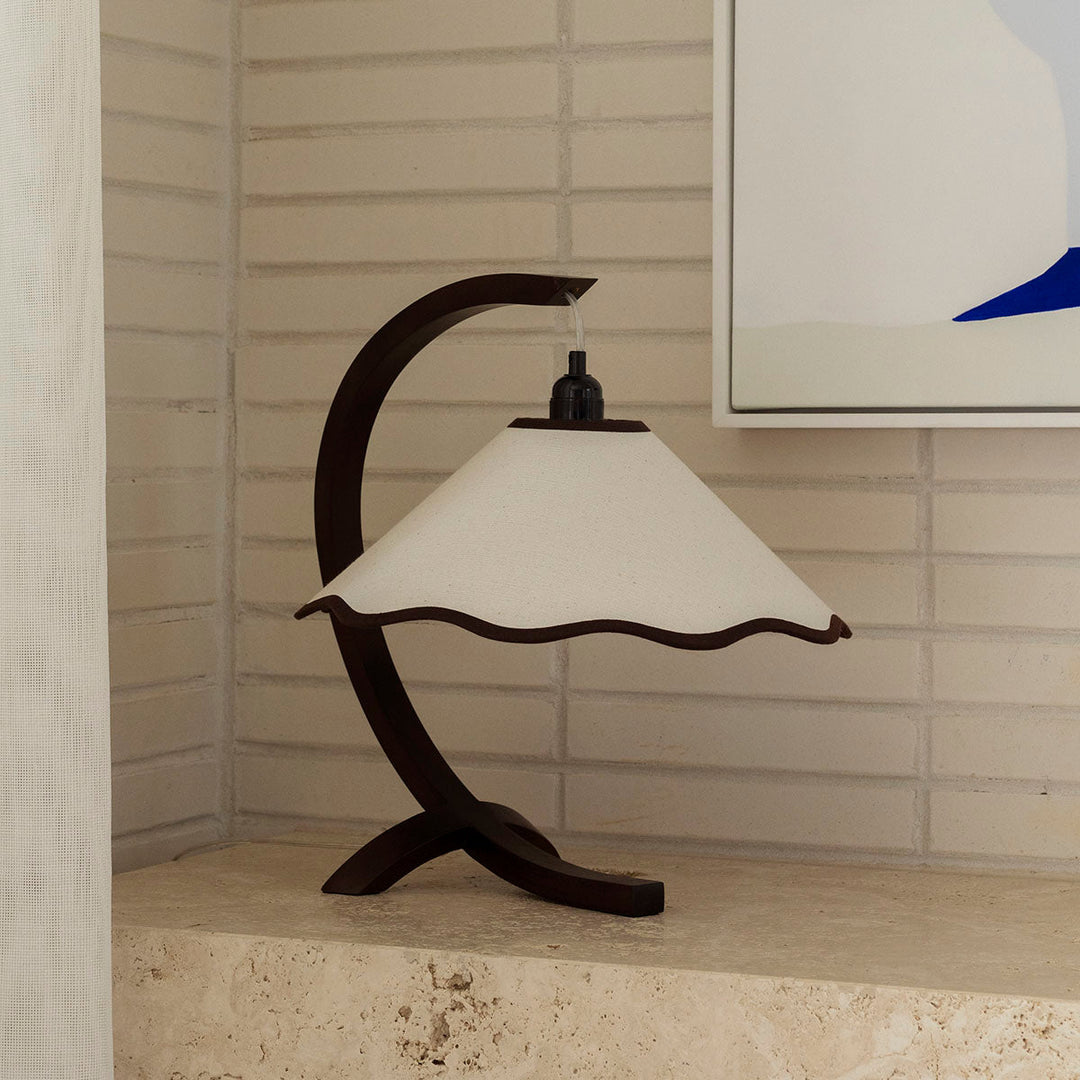SAMPLE A - Kira Table Lamp - Walnut / Cream