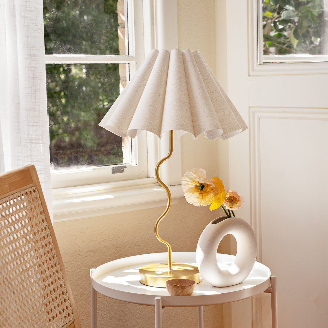 Cora Table Lamp – styled on a bedside in a home interior by Paola And Joy