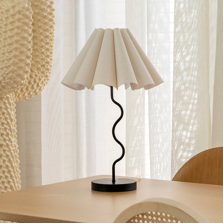 Cora Table Lamp - Black / Natural